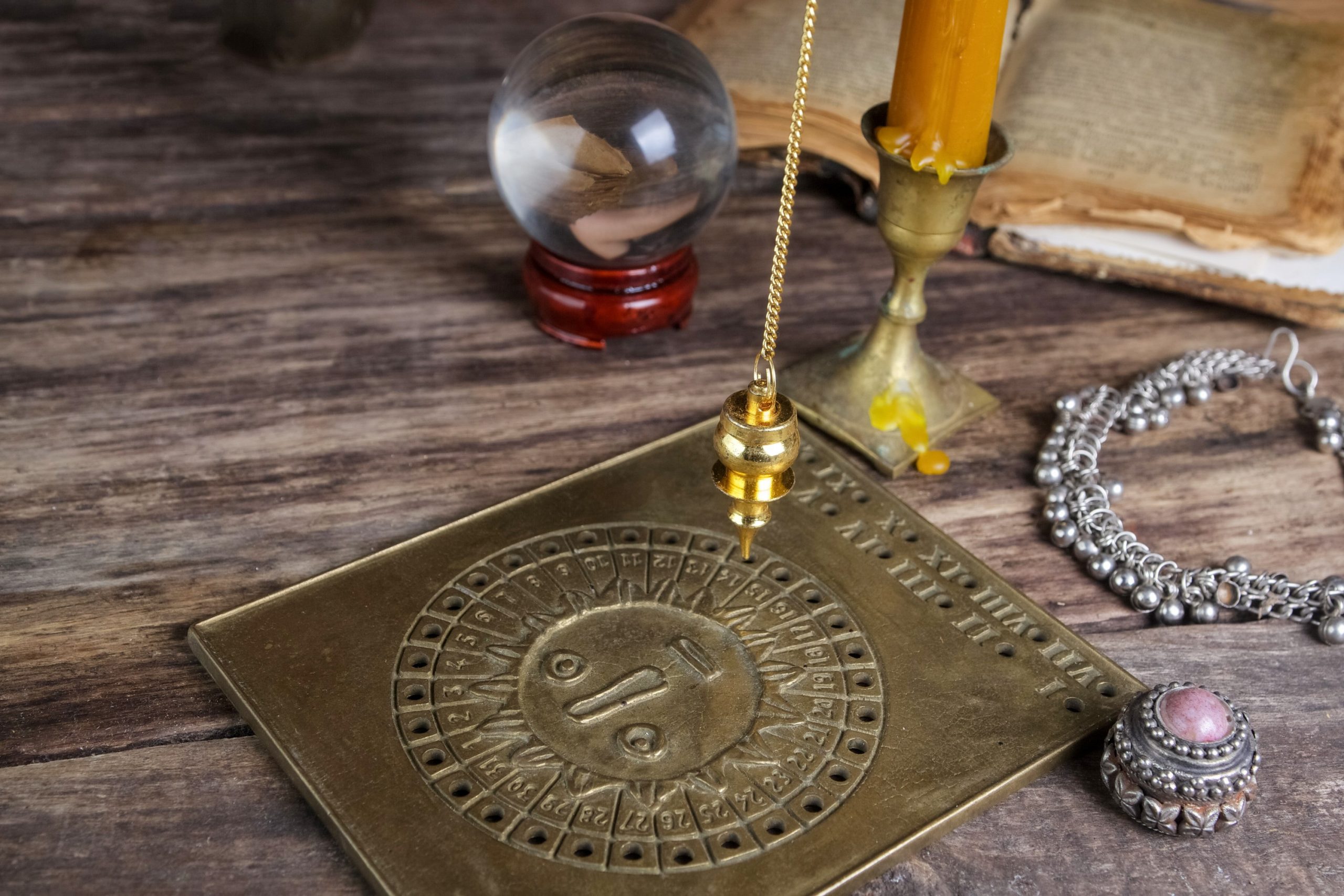 Tarot cards and divination tools arranged safely for a personal ritual